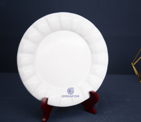 China factory marble design OEM ODM free sample round luxury dinner porcelain ceramic dishes