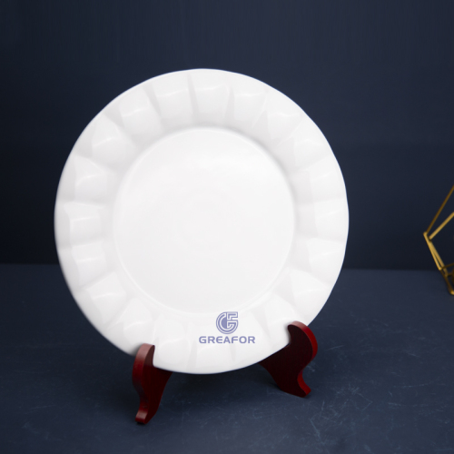 China factory marble design OEM ODM free sample round luxury dinner porcelain ceramic dishes