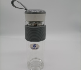 high quality glass double wall tea bottle