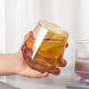 Northern Europe simple style amber cold water home sets diamond hexagonal drinking water cup