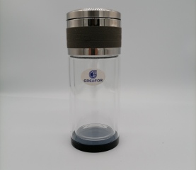 Double Wall Glass Bottles Borosilicate Thermal Insulation