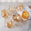 Northern Europe simple style amber cold water home sets diamond hexagonal drinking water cup