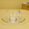 Custom Designs Wholesale Glass Transparent Coffee Glass Cup With plate