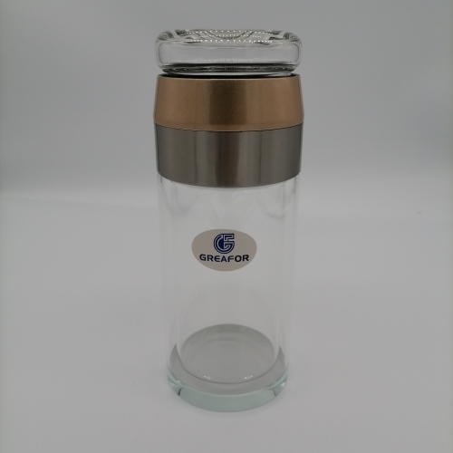 High Borosilicate Glass Water Bottle Custom Logo Tea Infuser glass bottles